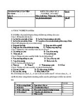 Đề kiểm tra học kì I Sinh học 6 - Năm học 2016-2017 - Trường THCS Tân Tiến